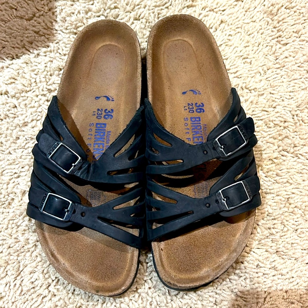 Granada black oiled leather size 36 Birkenstocks. Perfect condition.